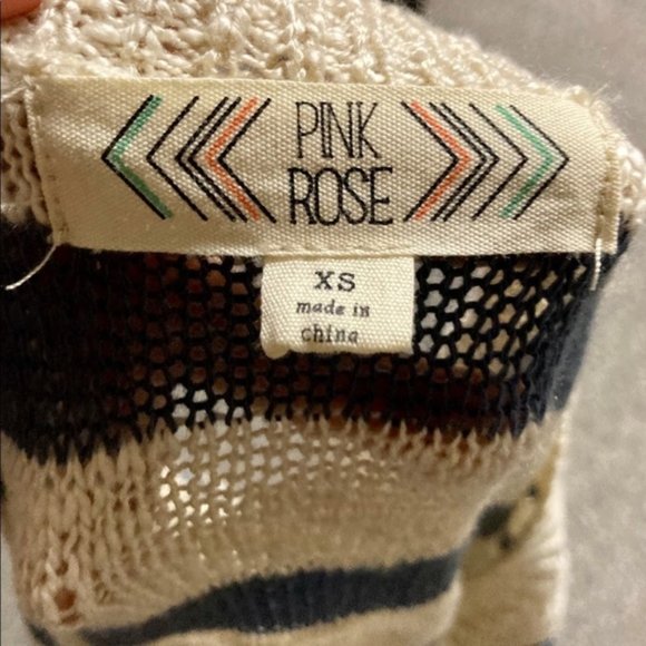 PINK Rose Blue & Cream Striped Knit Sweater - Picture 4 of 5